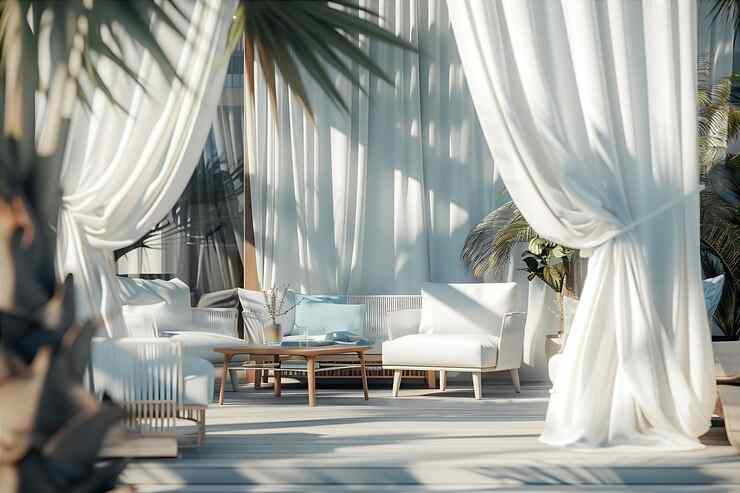 Simple Outdoor Curtains in Dubai