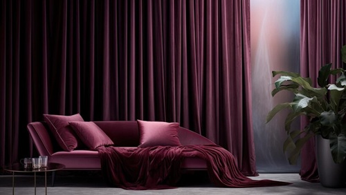 Velvet Curtain Dubai Living Room