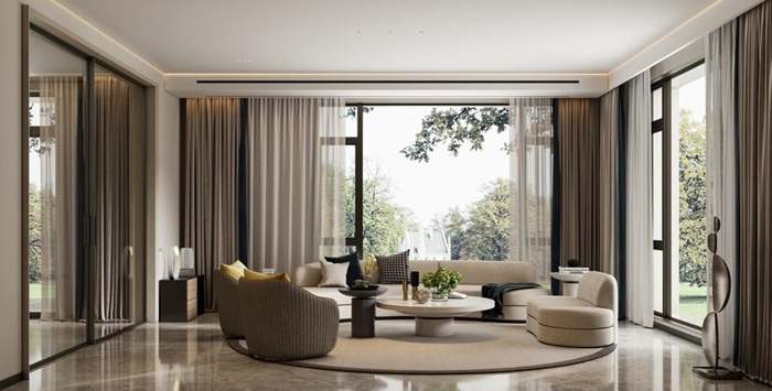 living room curtain dubai design