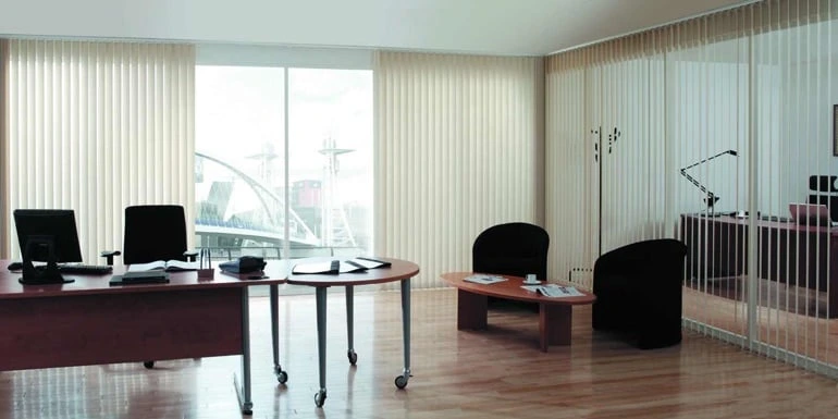 Modern office windows with fitted blinds