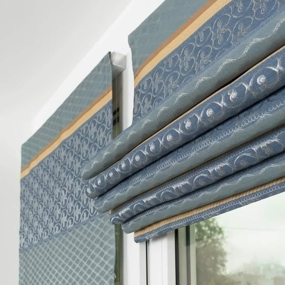 Roman blinds with soft folds.