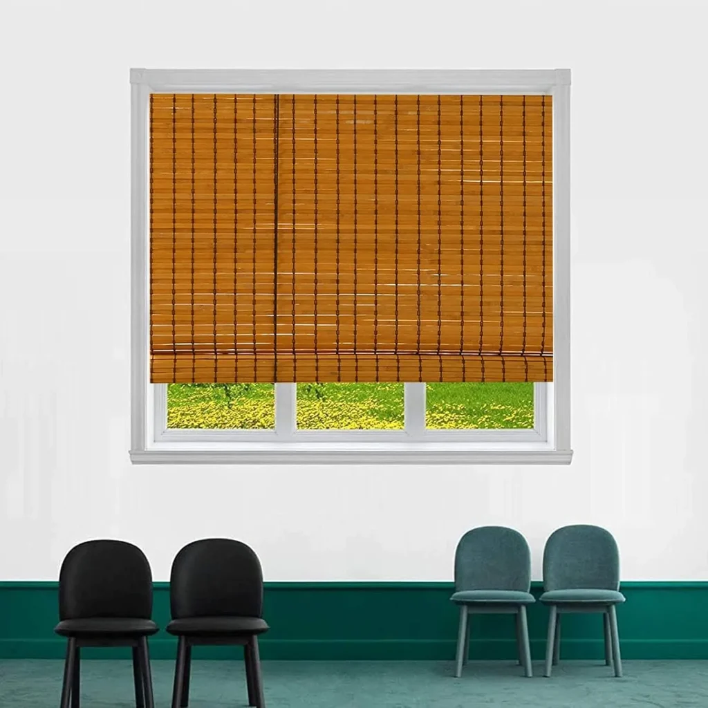 Natural bamboo blinds for living room windows