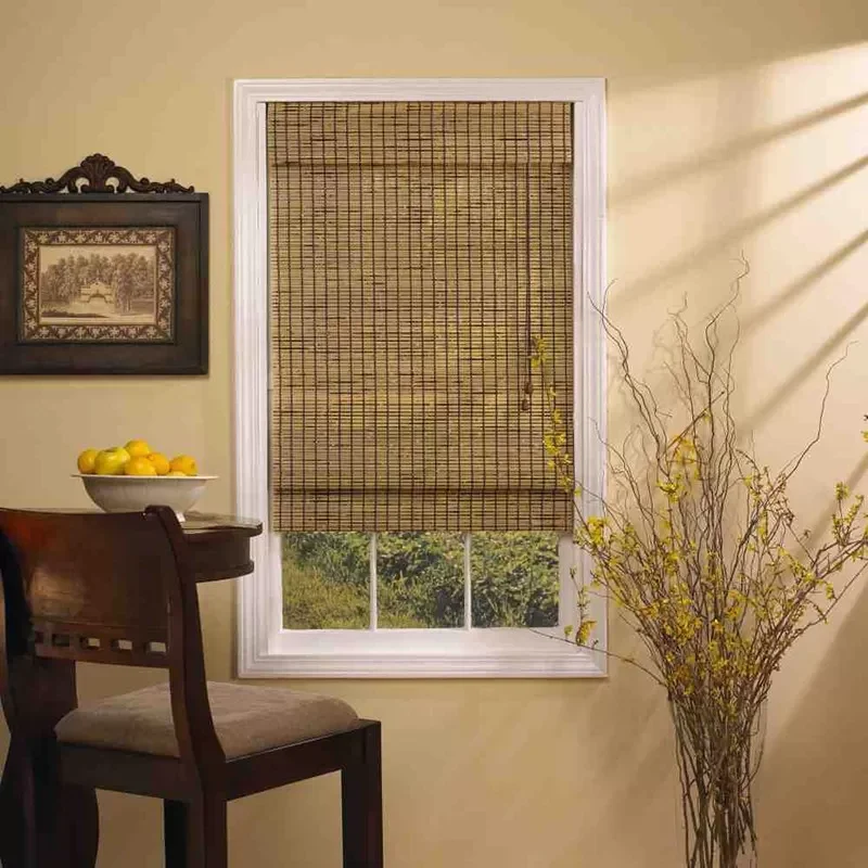 Wooden bamboo window blinds with a minimal design